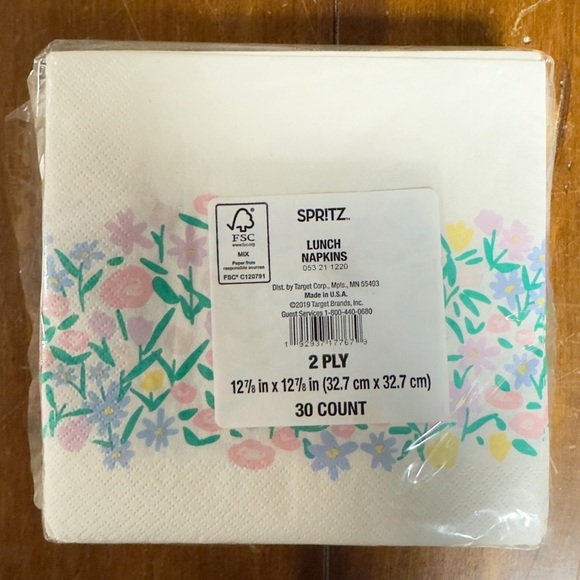 Spritz 30ct Spring Floral Lunch Napkins - Picture 3 of 3